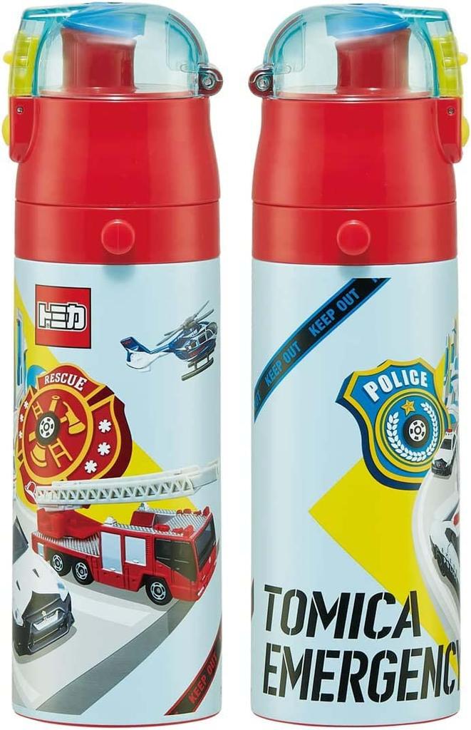 Skater Stainless Steel Water 470ml or 430ml Tomica 23 and Insulated and Cold Water Cute Sports Bottle for Boys and Children's Bottle, 2-Way Design,