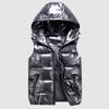Autumn Winter Clothing Hoodies Men's Sleeveless Jacket Reflective Silver Colorful Down Jacket Casual Hooded Coat Vest  For Men Vest Clothing