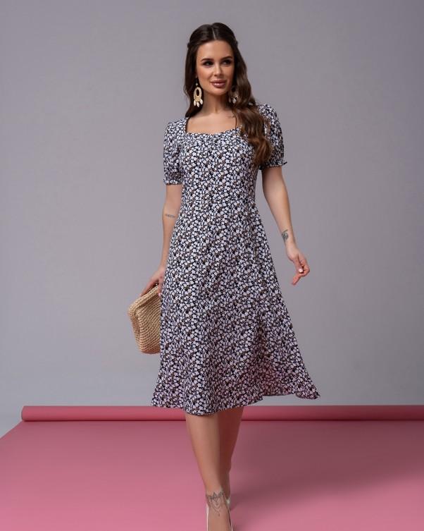 Ретро платье с цветочным принтом и разрезом ISSA Plus