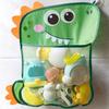 Toy Storage Bag See-through Mesh Cartoon Animal Print Large Capacity Great Suction Quick Drying Baby Bath Toy Organizer Shower Caddy Hanging Holder