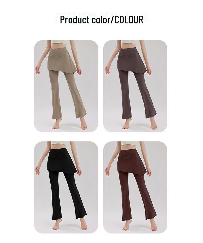 Women's Autumn Flared Yoga Pants, Hip-Lifting Skirted Design for Pilates & Fitness