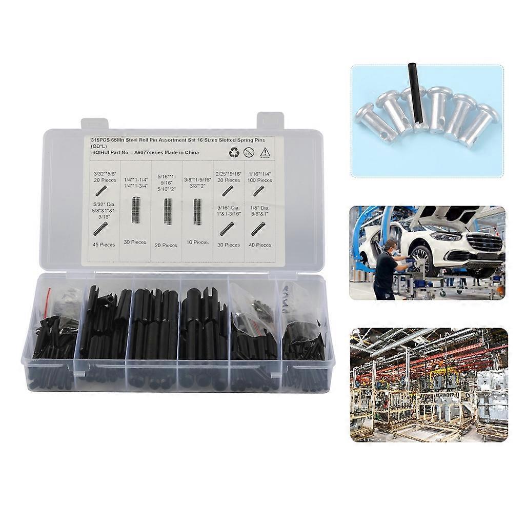 310pcs Smooth Roll Assortment Set Metal Hardware Assortment Hollow Spring Pin