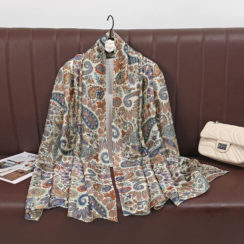 Luxury Brand 180*90cm Foulard Summer Seda Autumn Winter Popular Style Printing Women's Cachecol Syilent