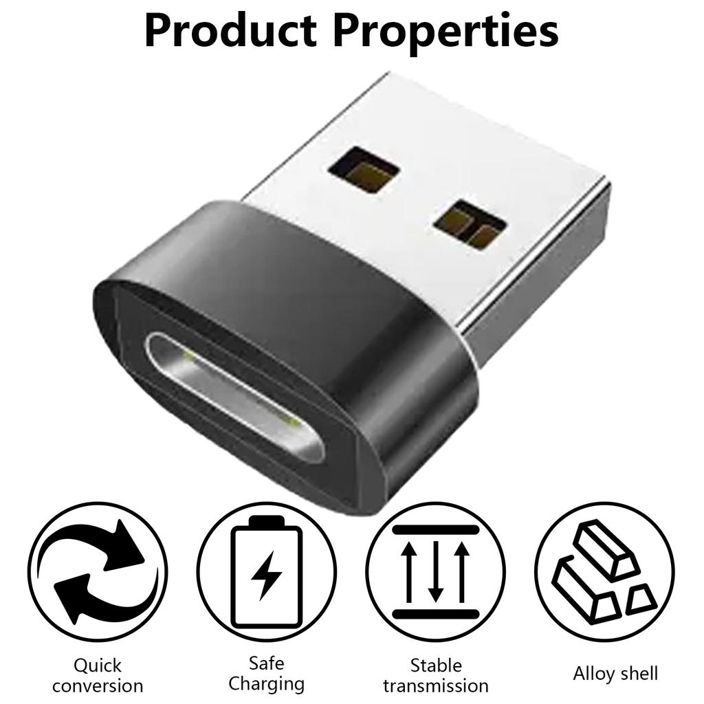 USB-штекер на USB C-гнездо для зарядки, адаптер, быстрый конвертер для телефонов, планшетов, игровых консолей типа C