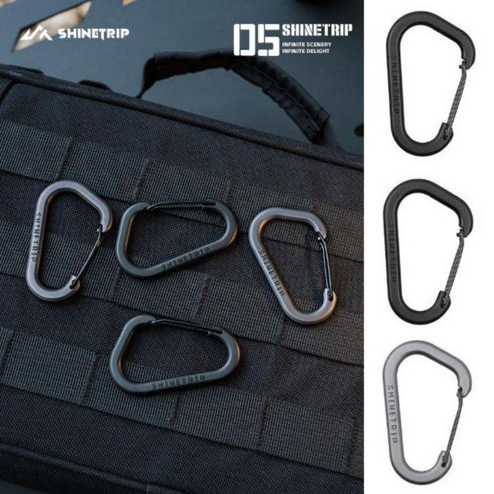 2pcs Stainless Steel Spring Snap Hook Safety Black/Grey Small Tool Storage Metal D-shaped Connection Buckle Carabiner