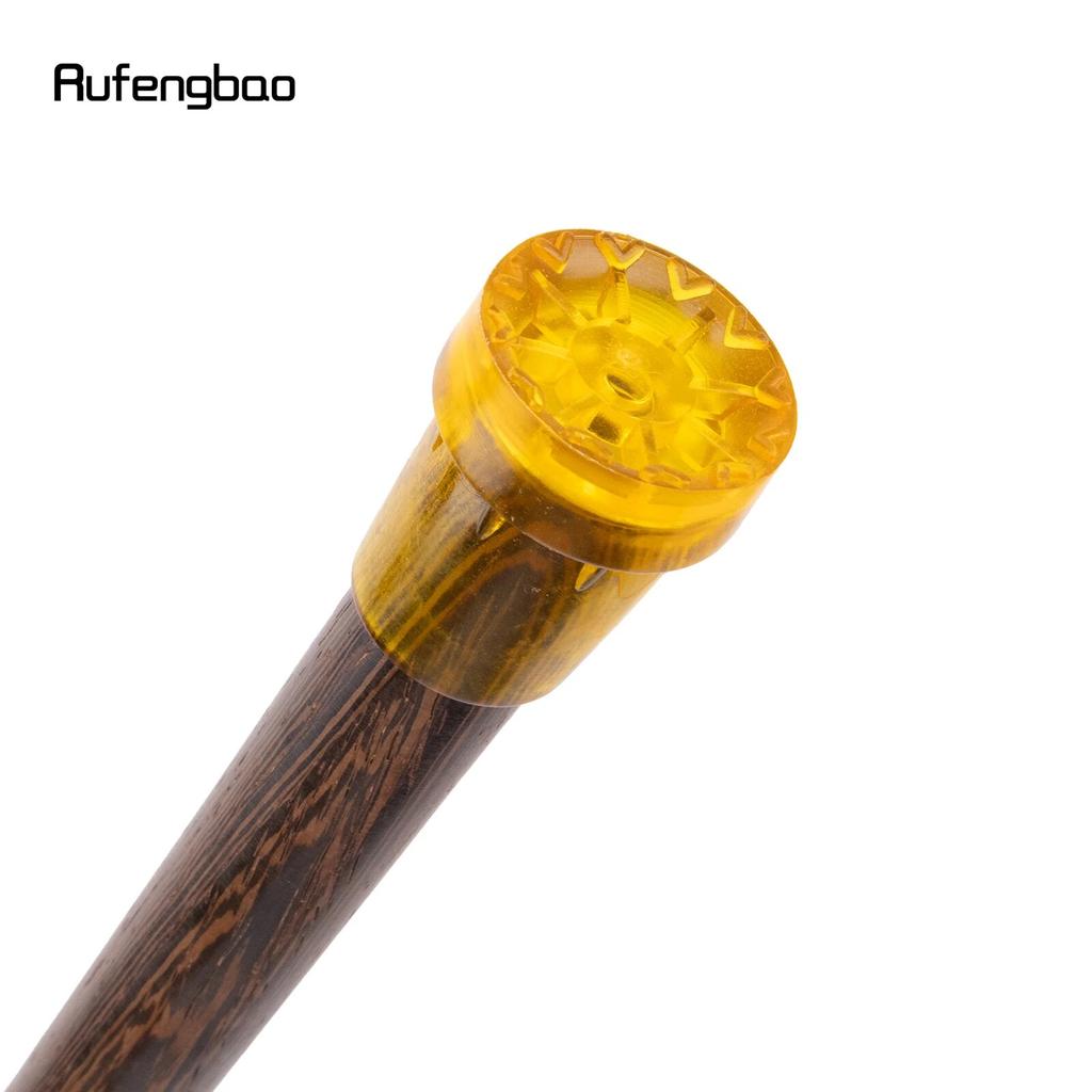 Yellow Wooden Traditional Single Joint Walking Stick Decorative Cospaly Party Wood Walking Cane Halloween Mace Wand Crosier 97cm
