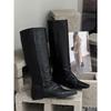 Retro niche design boots pointed inner heightening boots women's autumn and winter thin sleeve high boots