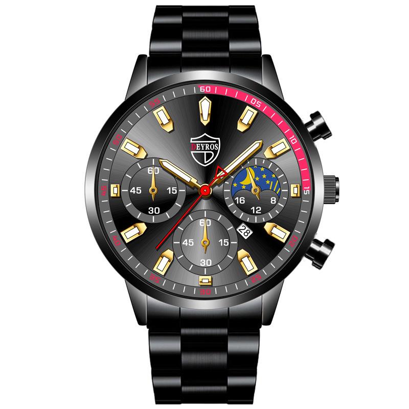 Stylish Simple Watch Men's Stainless Steel Watch Calendar Quartz Watch Men's Personalized Casual Watch
