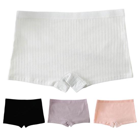 Women Underpants Slim Fit Solid Color Elastic Waistband Mid Waist Good Breathability Lady Boxers Female Daily Underwear