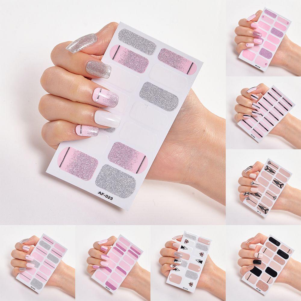Women Girls Press On Nail Manicure Nail Stickers Nail Polish Strips Nail Art Decal Full Nail Wraps