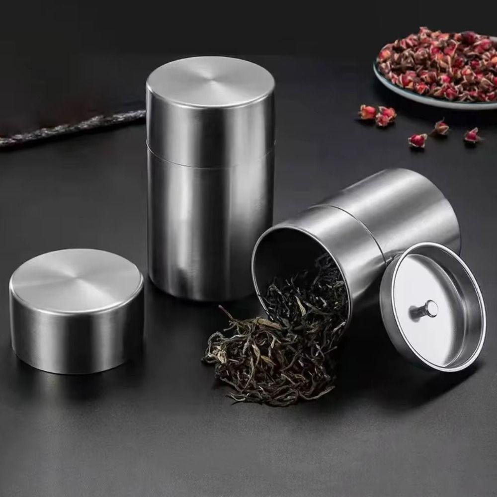 Odor Proof Double Deckel Tea Tins Airtight Double Lids Tea Storage Box  Kitchen Organization