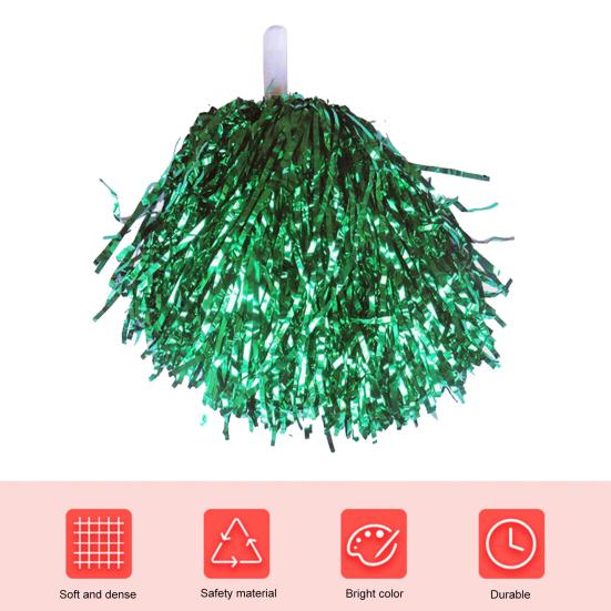 2 шт., металлические помпоны для болельщиков с нескользящей ручкой, помпоны с ручными цветами, спортивные мероприятия, танцевальная атмосфера, реквизит