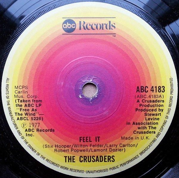7-дюймовая пластинка CRUSADERS - Feel It ABC4183 ABC Records 1977 Великобритания Джаз Б/У