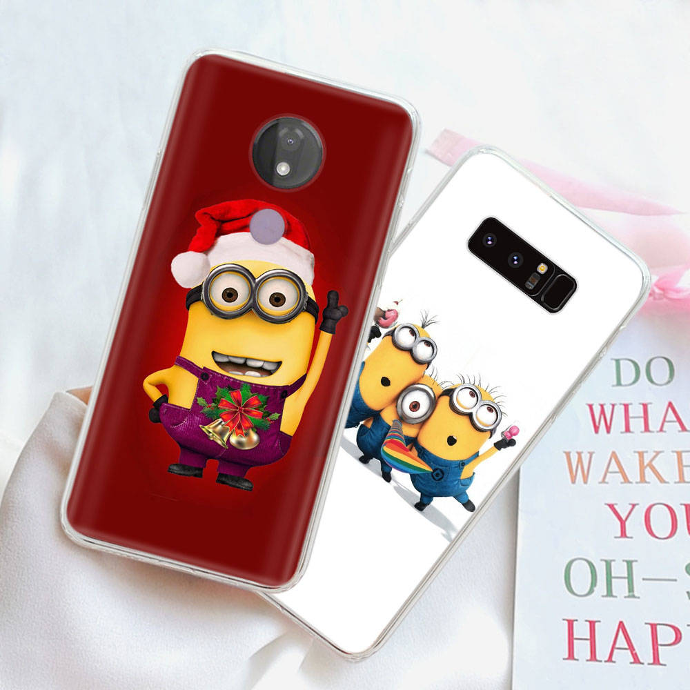 JM29 Я люблю Minion Прозрачный чехол для Samsung A04 A14 A23 M33 M53 Realme 10 9 C35 C55 VIVO Y02 X80 Infinix Hot 30 Note 11 Tecno Spark 8P Pro