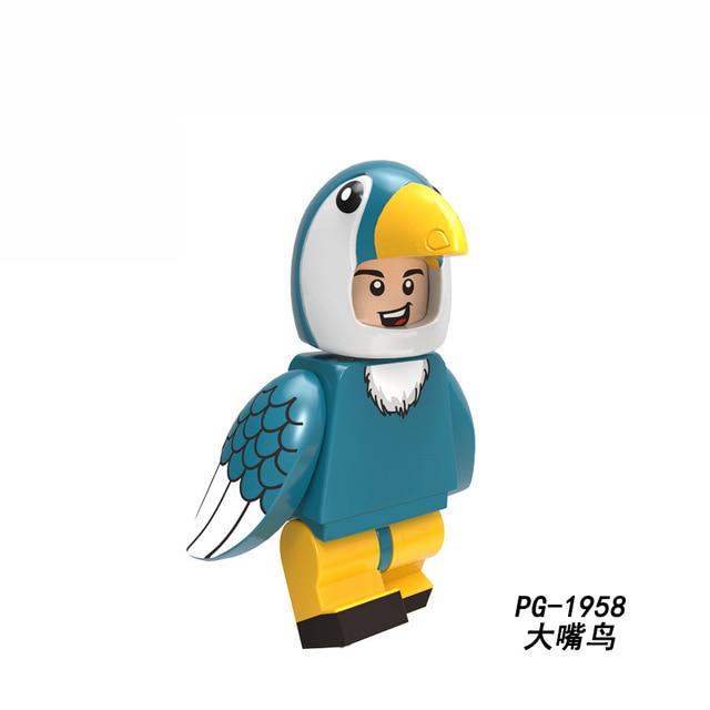 Animals Pumping Series Rabbit Cow Gingerbread Man Cat Dog Dargon Kangaroo Deer Building Blocks Toys