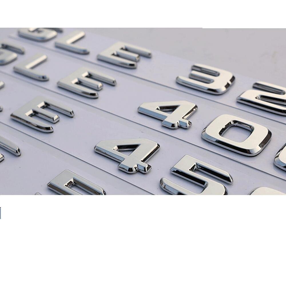 Chrome Letters C32 C43 C55 C63 Symbols V8 BITURBO 4MATIC Sticker for Benz AMG W204 W205 Trunk Fender Emblems AX1