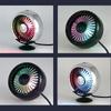 3 Speed Adjustable Mini Fan USB Car Fan Summer Air Outlet Cooling Fan LED Color Light Electric 5V Car Circulator Cooler