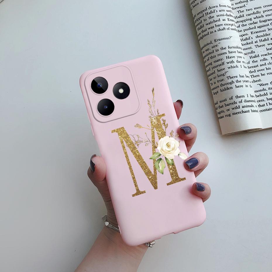 Для Realme C53 Чехол RealmeC53 Покрытие Мягкий Силикон Милые Буквы Чехол для Телефона Для Realme C53 2023 RMX3760 C 53 Narzo N53 Funda Capa