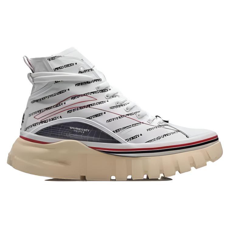 Li Ning Wave BOOT Удобные Нескользящее Покрытие Нескользящее Покрытие Высокие Повседневная Обувь Унисекс Белый AGCP317-18