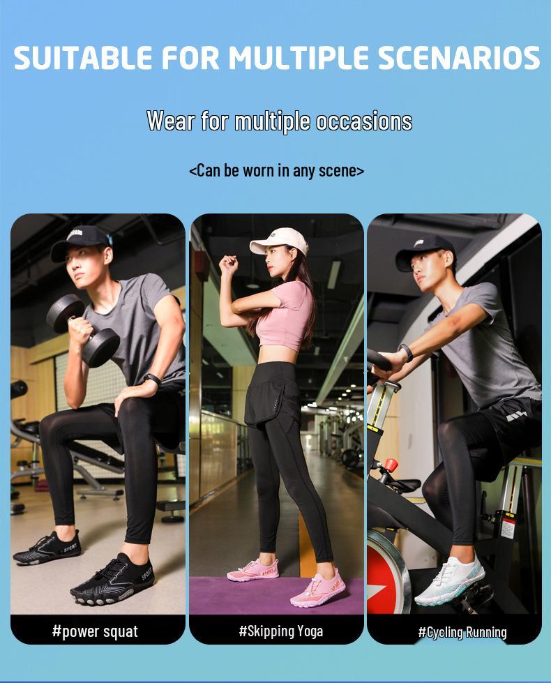 Мужские и женские фитнес- и йога-пятипальцевые комнатные туфли 2024 - Износостойкие туфли для беговой дорожки и скакалки