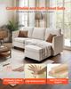 Modular Sectional Sofa, 3-Seater Modular Sofa with Hidden Storage, Cloud Sectional Couch with Ottoman & High Rebound Sponge, Solid Wood Frame