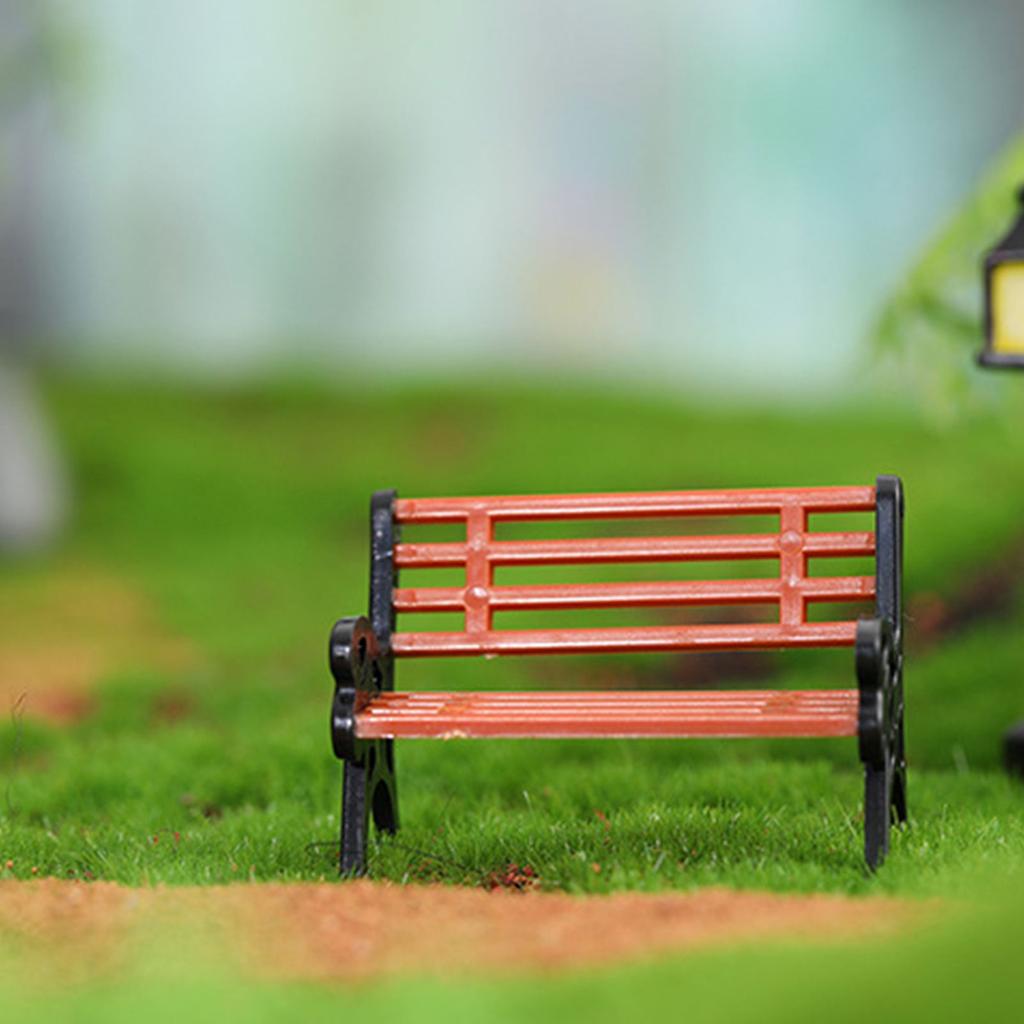 10Pcs Model Train Bench Chair Settee Street Park Layout Model Park Bench Mini Garden Ornament Park Bench Craft