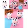 Милый мультяшный черно-белый корова Плюшевый брелок Мягкая короткая плюшевая игрушка
