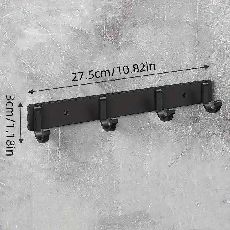 3/4/5 Крючок Черный Алюминиевый Настенный Вешалка Подходит Для Полотенец Банные Полотенца Куртки Одежды Аксессуары Для Домашней Ванной Комнаты