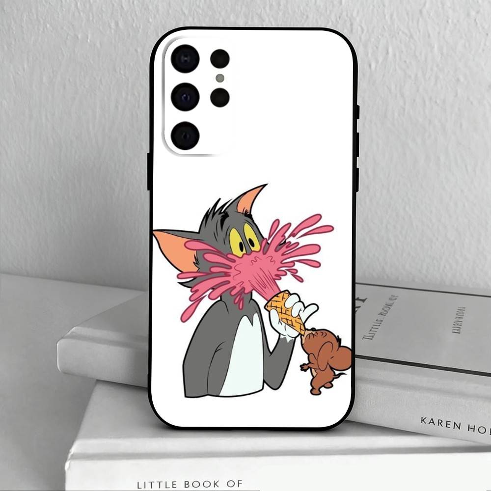 F-Funny TomS Cartoon J-JerryS Phone Case For Samsung S25,S24,S21,S22,S23,S30,Ultra,S20,Plus,Others Soft Black Cover