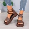 Women's Casual Open Round Toe Sandals Anti-Slip Platform Chunky Wedge Slides for Women Fashion Ankle Strap Sandals PU Leather Summer Dress Shoes