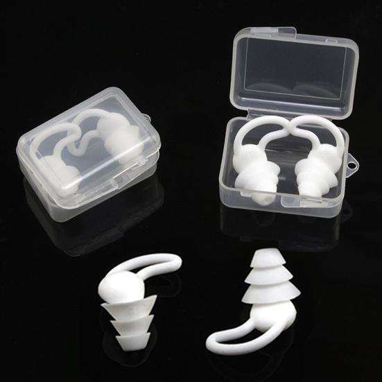 1 комплект берушей 3 слоя звукоизоляции силиконовые беруши для плавания и подводного плавания с коробкой для хранения для вечеринки у бассейна