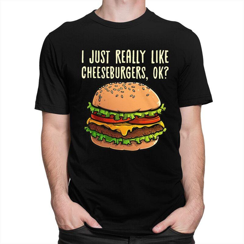 Fashion Funny Cheeseburger Hamburger Design T Shirts Unisex Burger Lover Tshirt Streetwear Casual Tee Loose Oversized Clothes