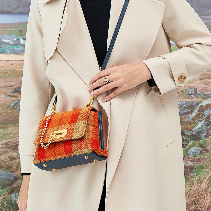 Стильная сумка-тоут из твида Харрис для женщин, большая вместимость, повседневная наплечная сумка