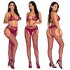 Сексуальный сетчатый комплект бикини с кристаллами для женщин Романтический флиртующий костюм