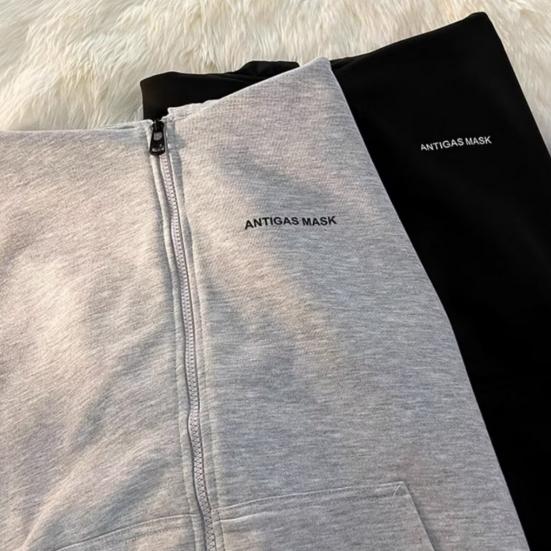 Мужская толстовка с капюшоном на молнии с завязками на осень и зиму, свободная верхняя одежда с