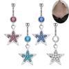 Medical-Grade Stainless Steel Star Diamond Navel Ring
