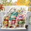 1pc Tea Time Tea Party Outdoor Flannel Blanket Soft Warm All-Season Throw for Sofa Bed Car Camping Office, Cozy Gift Idea1282S