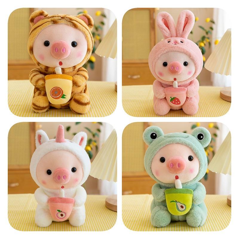 Lovely Tea Piggy Plush Toy-best Gift For Animal Lovers-furry Pig Doll For Kids And Adults