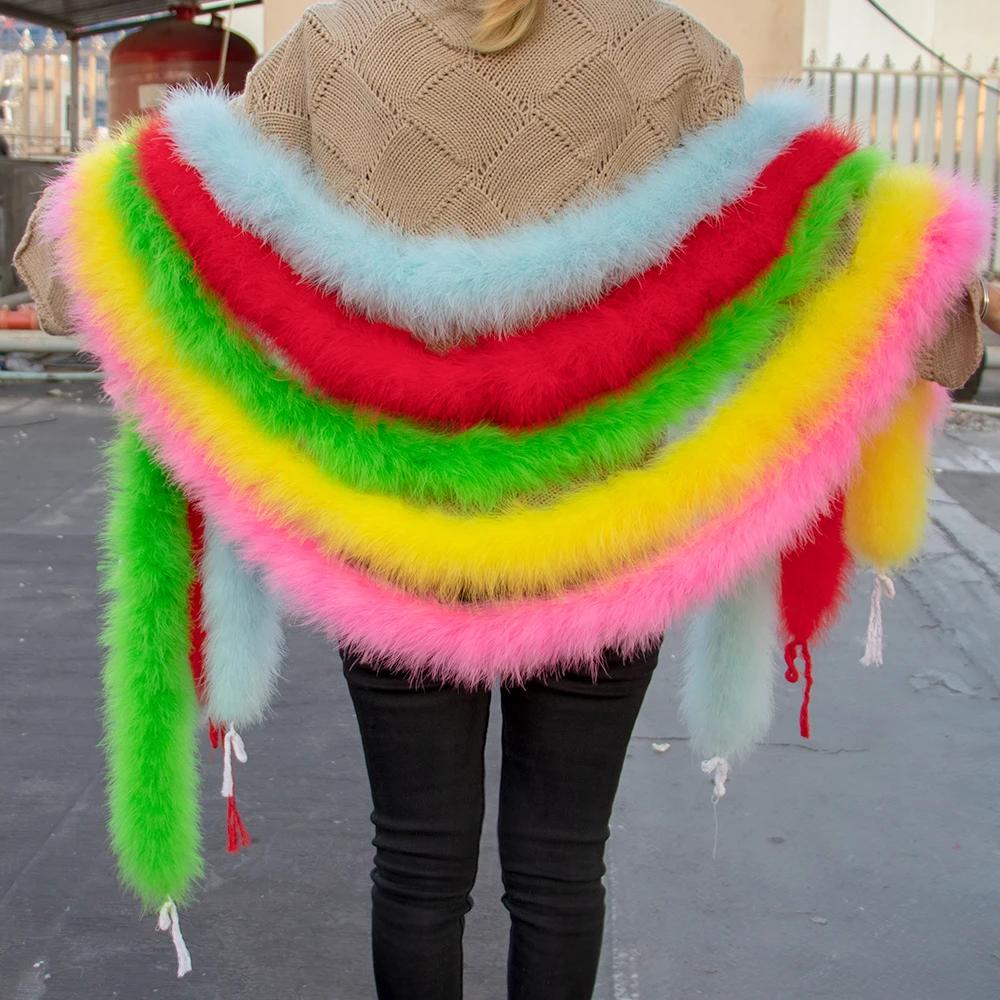 2M 50Grams Marabou Turkey Feathers Boa Trim for Crafts Needlework Shawl Party Scarf Carnival Costume Wedding Plumes Decoration