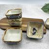 4pcs Japanese Ceramic Square Sauce Dish Set Vintage Soy Sauce Seasoning Household Dip Dish  Sushi Sauce Snack Dish Tableware