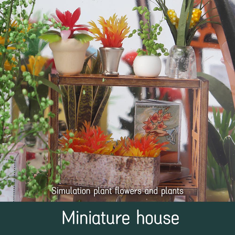 Миниатюрный кукольный домик своими руками, деревянный мини-Звездный цветок, зеленый дом со светодиодной подсветкой для детей
