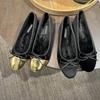 Fashion Fashion Women Flats Loafers Black Gold Dress Shoes Casual Bow Design Fur Sole Casual Daily Ladies Party Pumps Cute 35-39