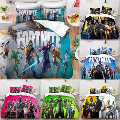 Постельное белье Fortnite Костюм Пододеяльник Игровой Косплей Спальня Покрывало на кровать Постельное белье Аниме Мультфильм Наволочка Украшение комнаты Рождественский подарок