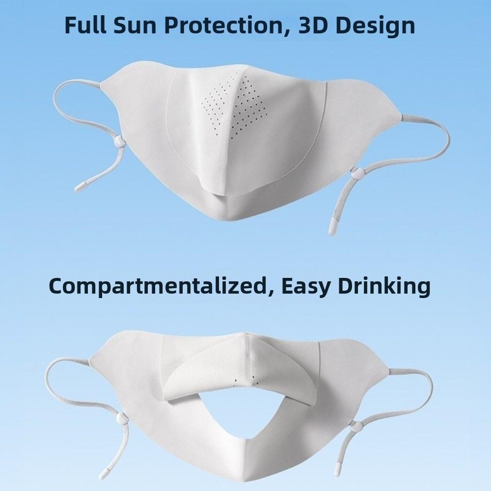 Soft UV-resistant Breathable Veil Elegant Ice Silk Drinking Mask Sun-protection Mask  Daily Wear