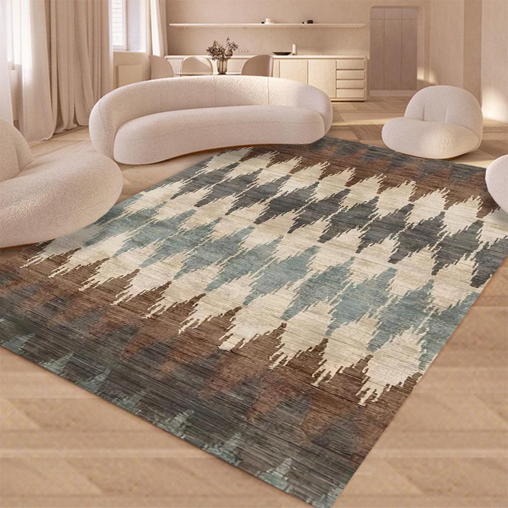 Vintage Tribal Area Rugs Washable Area Rugs for Living Room Bedroom Bathroom Kitchen Doormat Stain Resistant Non-Slip Floor Mat