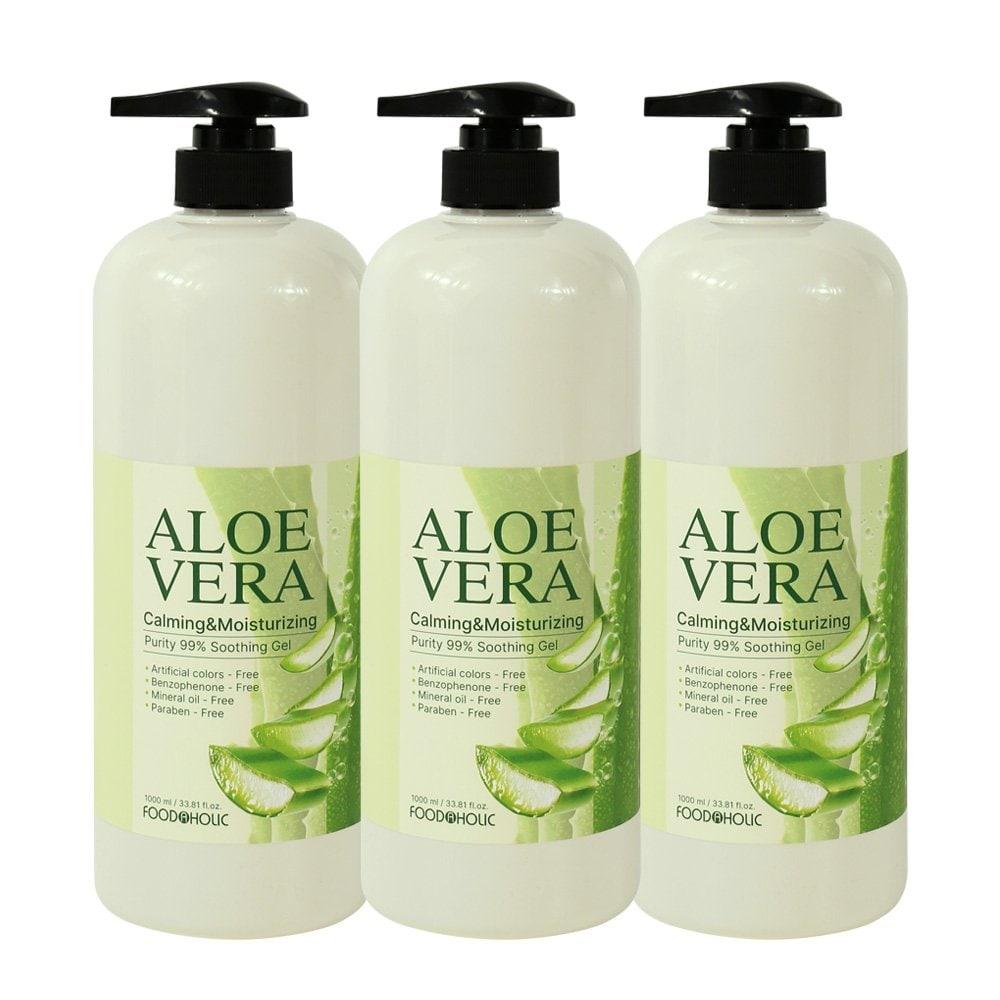 (3 куска) Успокаивающий гель FoodaHolic Aloe Vera 1000 мл