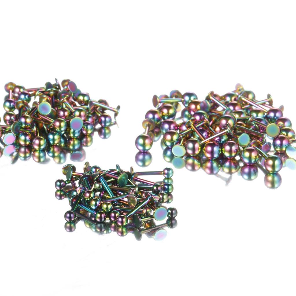 1 предмет, нержавеющая сталь, ногти для губ, 34/5, круглые шарики, внешние зубы, плоское дно, персонализированные украшения для пирсинга ногтей