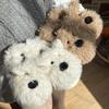 Women Cute Puppy Cotton Slippers 2025 Winter Soft Indoor Warm Slippers Woman Non-Slip Plush Soft Soled Flat Home Cotton Slippers