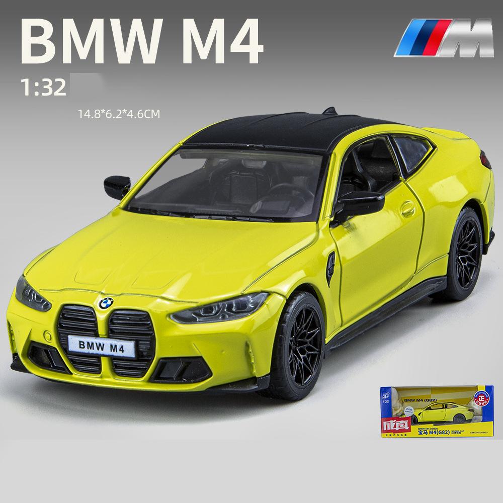 Литая под давлением модель автомобиля M4 в масштабе 1/32, игрушечный автомобиль с откатным механизмом со звуком и светом для детей, коллекция подарков для мальчиков и девочек