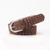 Luxury Design Punk Rivet Belt Casual Pin Buckle Waistband Retro Suede Leather Belt  Women Fashion
